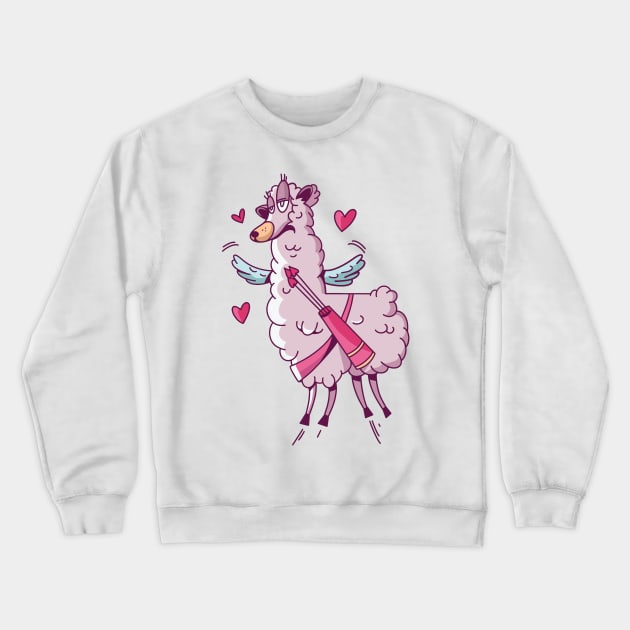 Valentines LLama Costume Cute Valentine's Day Themed Kids Crewneck Sweatshirt by barranshirts